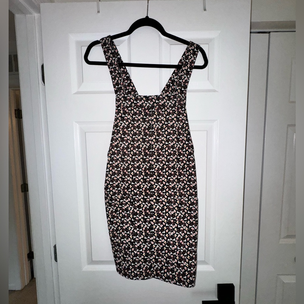 Xbaration Floral print denim overall dress